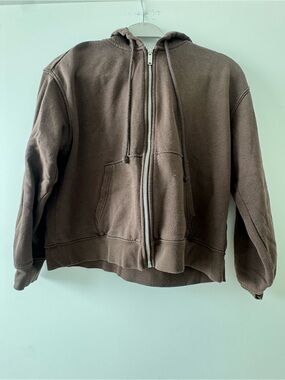 Classic Brown Zip-Up Hoodie